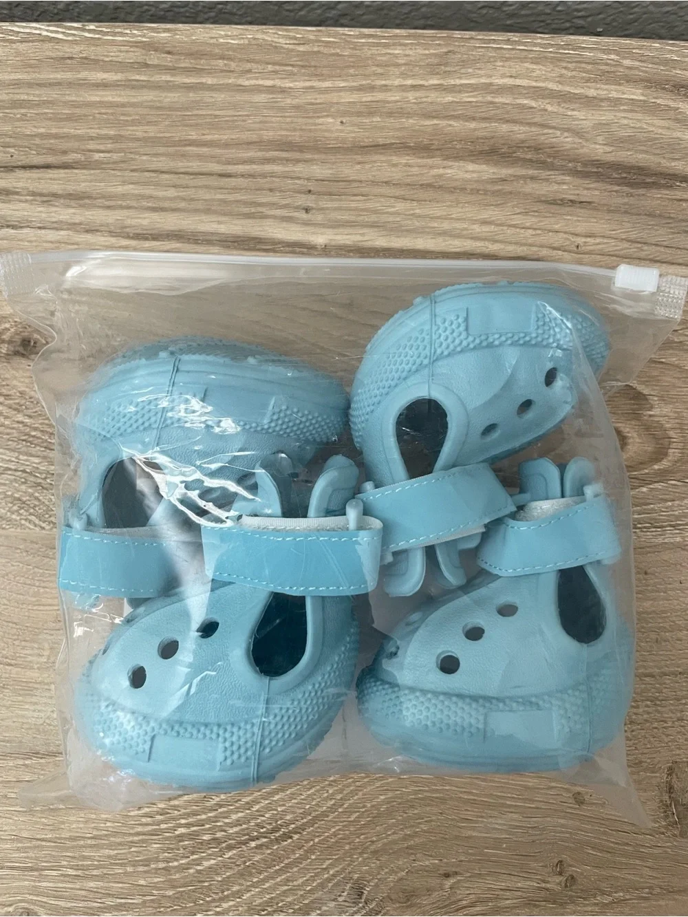 Dog Light Blue Sandal Clogs with Velcro Strap